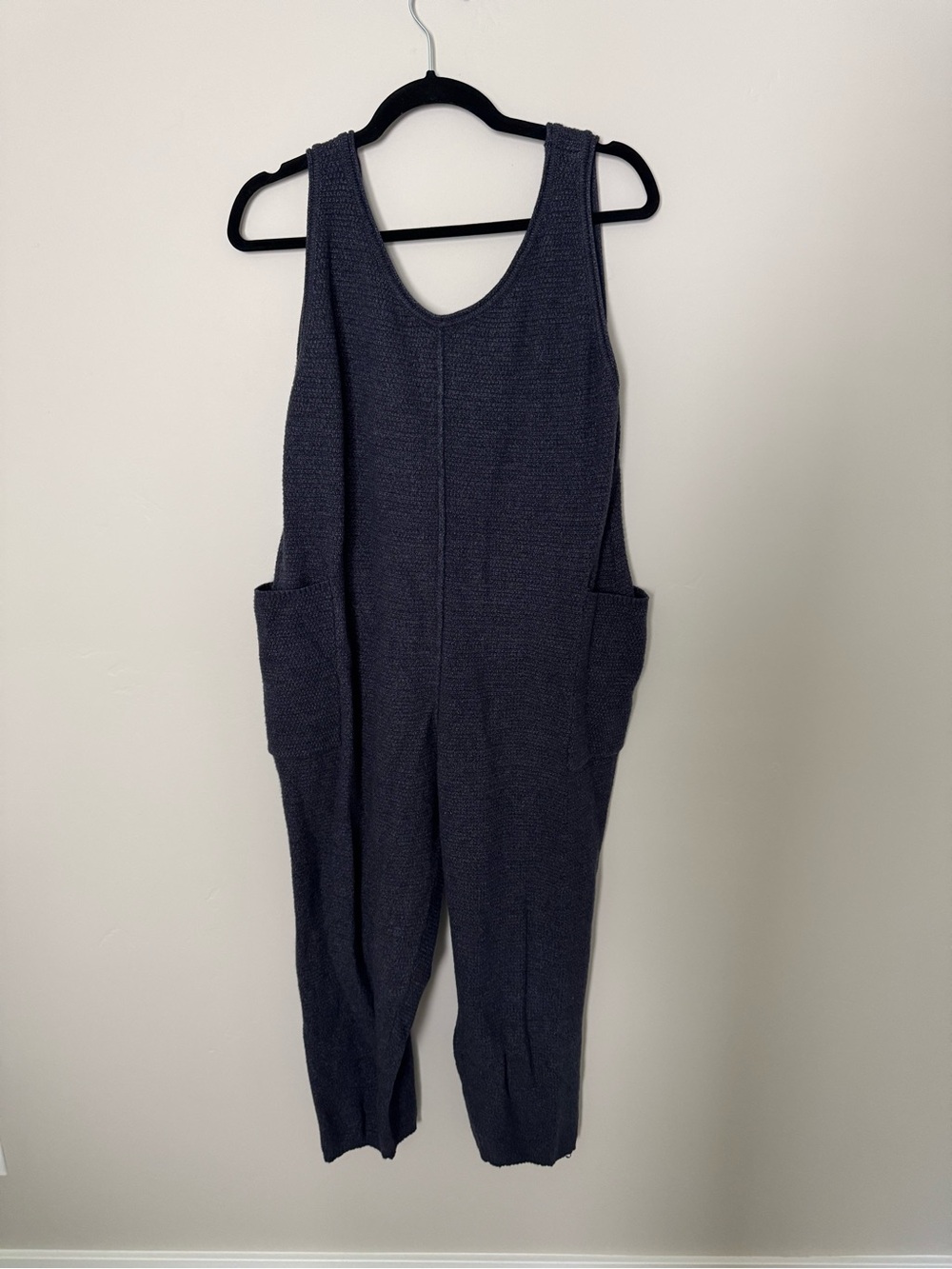 Sleeveless Knit Jumpsuit in Dark Navy